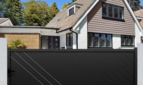 Portail Coulissant ALU Brest passage 3m50 ou 4m00 Ht 1m70 Gris